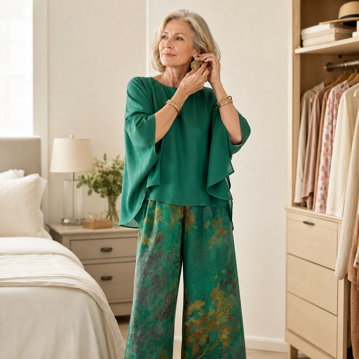Barbara Girardi™ Completo elegante con stampa floreale per occasioni speciali