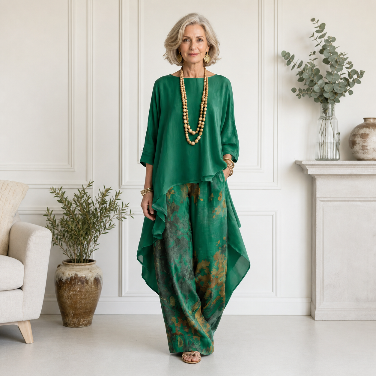 Barbara Girardi™ Completo elegante con stampa floreale per occasioni speciali