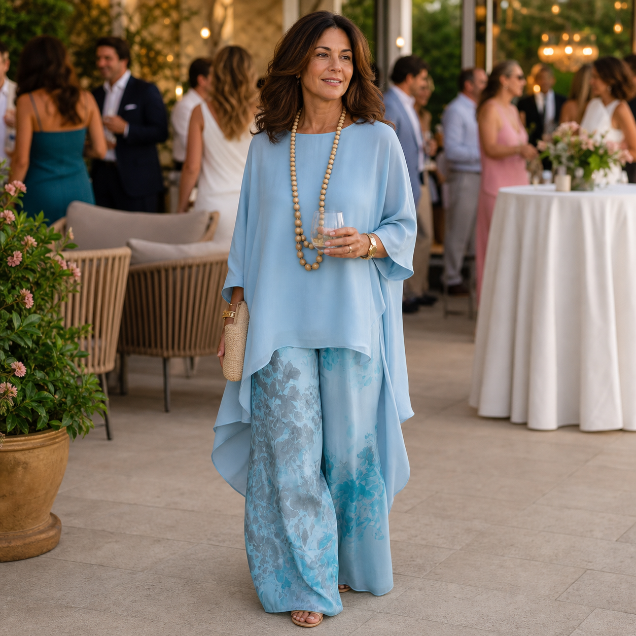 Barbara Girardi™ Completo elegante con stampa floreale per occasioni speciali