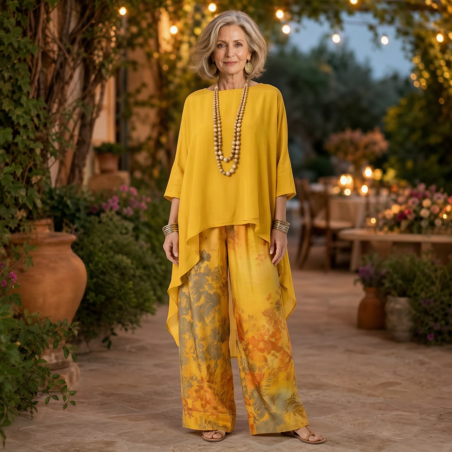 Barbara Girardi™ Completo elegante con stampa floreale per occasioni speciali
