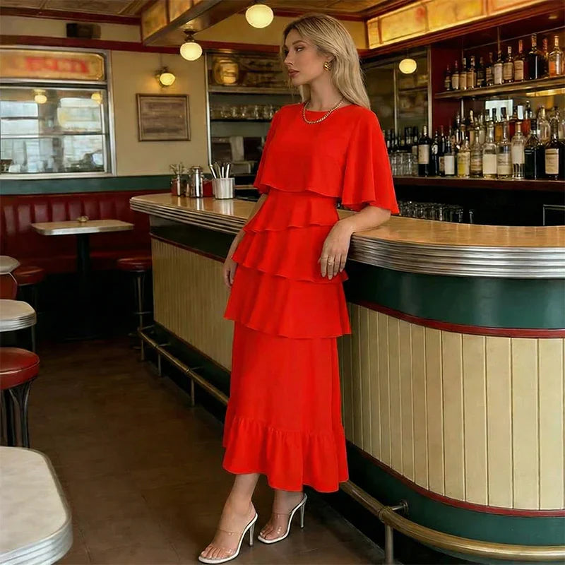 Barbara Muggia™ Vestito con maniche a volo per un'eleganza senza sforzo