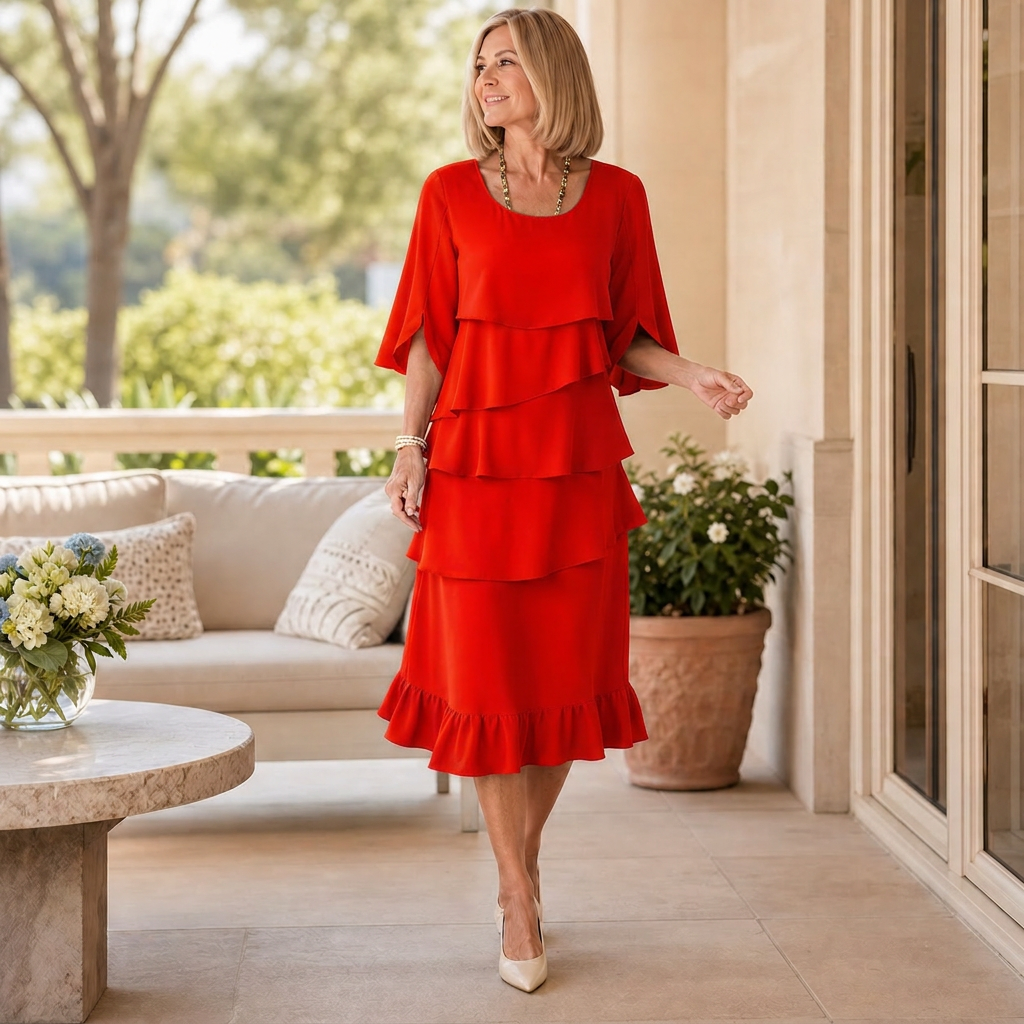 Barbara Muggia™ Vestito con maniche a volo per un'eleganza senza sforzo
