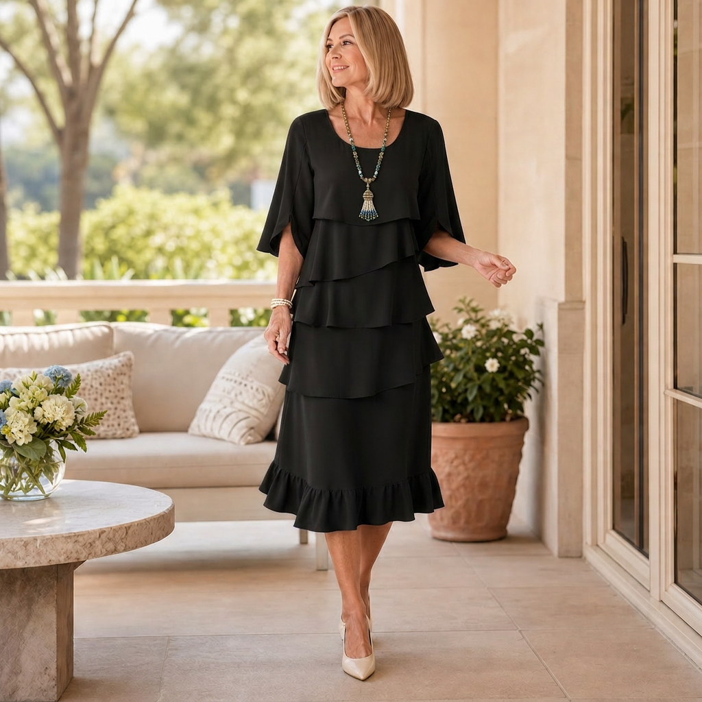 Barbara Muggia™ Vestito con maniche a volo per un'eleganza senza sforzo