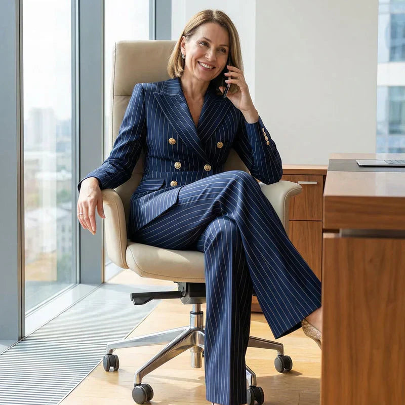 Barbara Ronchi™ Completo sartoriale a righe per uno stile raffinato