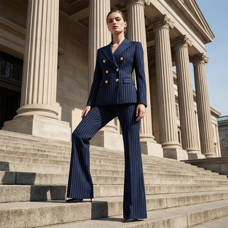 Barbara Ronchi™ Completo sartoriale a righe per uno stile raffinato
