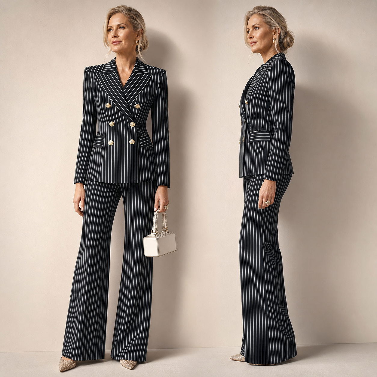 Barbara Ronchi™ Completo sartoriale a righe per uno stile raffinato