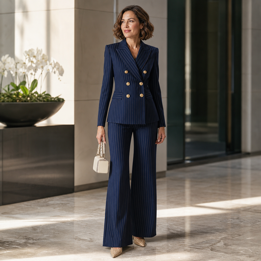 Barbara Ronchi™ Completo sartoriale a righe per uno stile raffinato