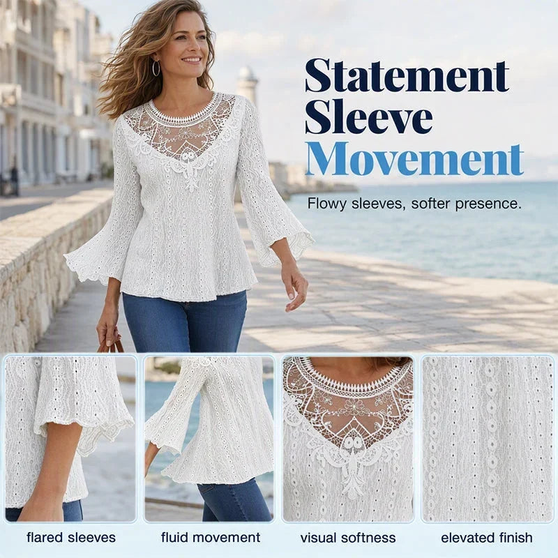 Battistina Catalano™ Blusa in pizzo femminile per giorni casual e senza pensieri