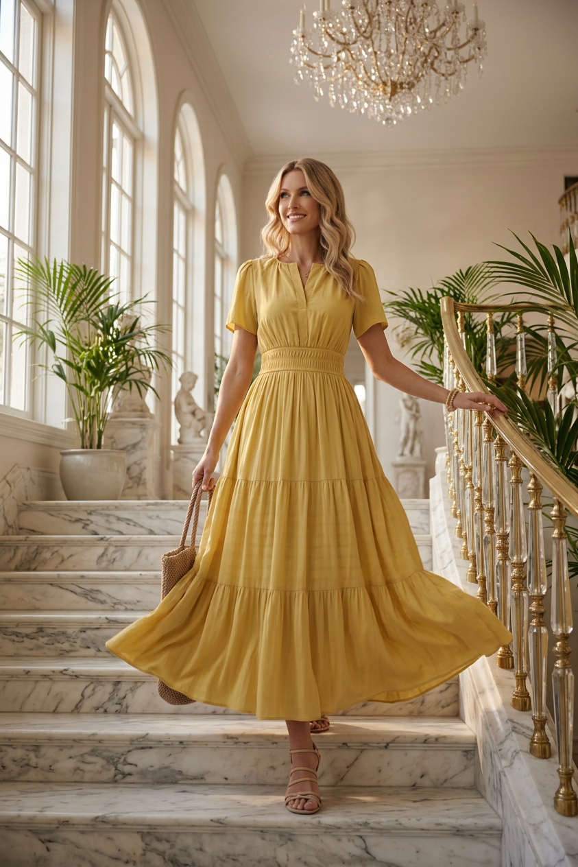 Beatrice Esposito™ abito maxi plissettato fluente