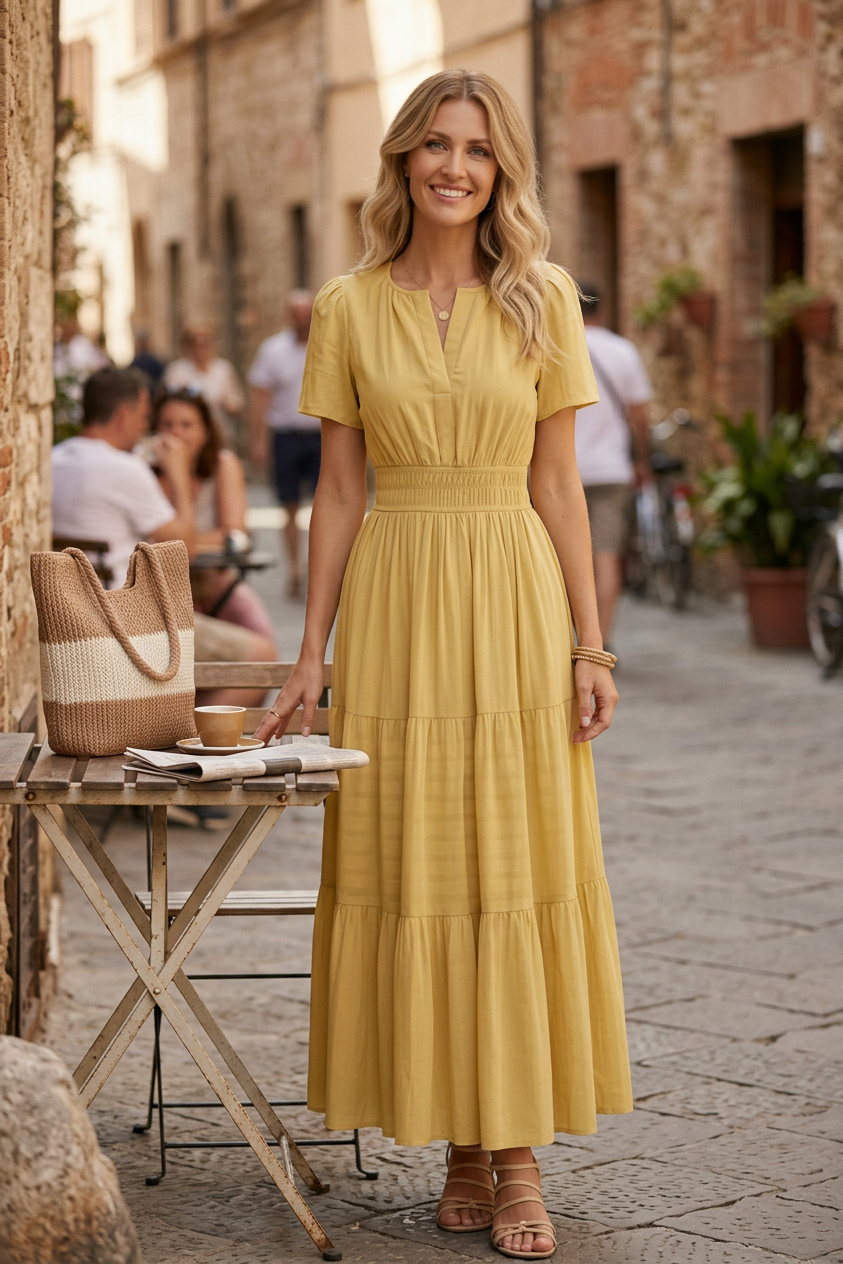 Beatrice Esposito™ abito maxi plissettato fluente