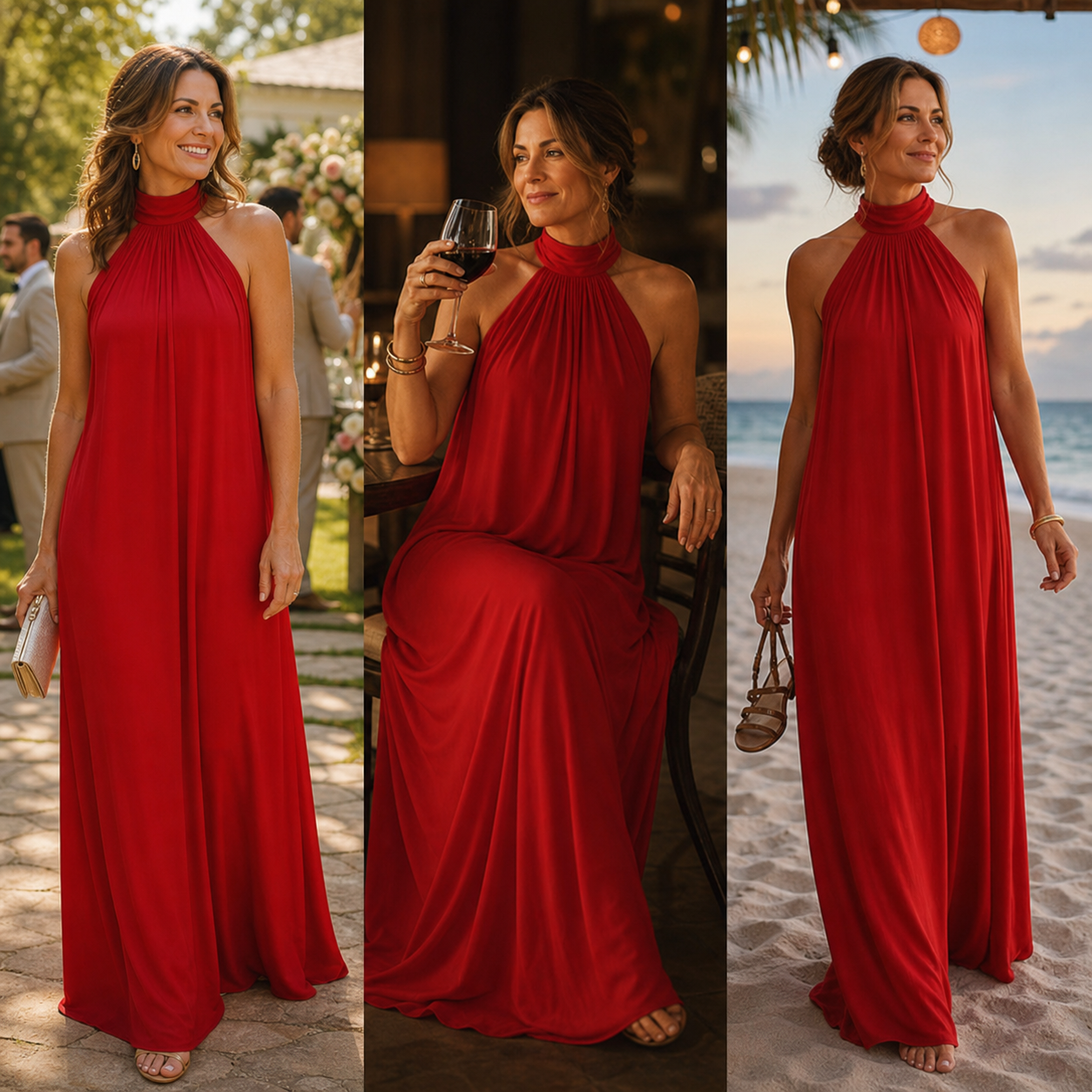 Benedetta Giuliani™ Abito maxi con collo all'americana per serate senza sforzo