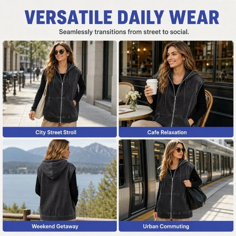 Beniamina Fazio™ Gilet con cappuccio per uno stile stagionale senza sforzo
