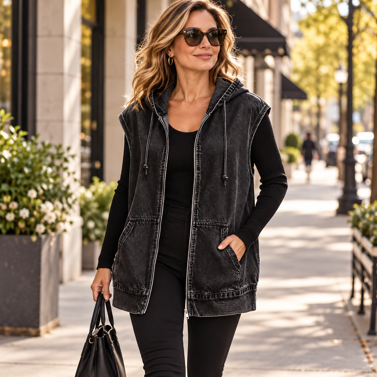 Beniamina Fazio™ Gilet con cappuccio per uno stile stagionale senza sforzo