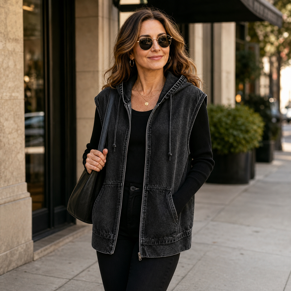 Beniamina Fazio™ Gilet con cappuccio per uno stile stagionale senza sforzo