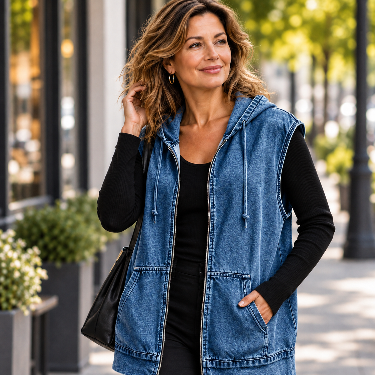 Beniamina Fazio™ Gilet con cappuccio per uno stile stagionale senza sforzo