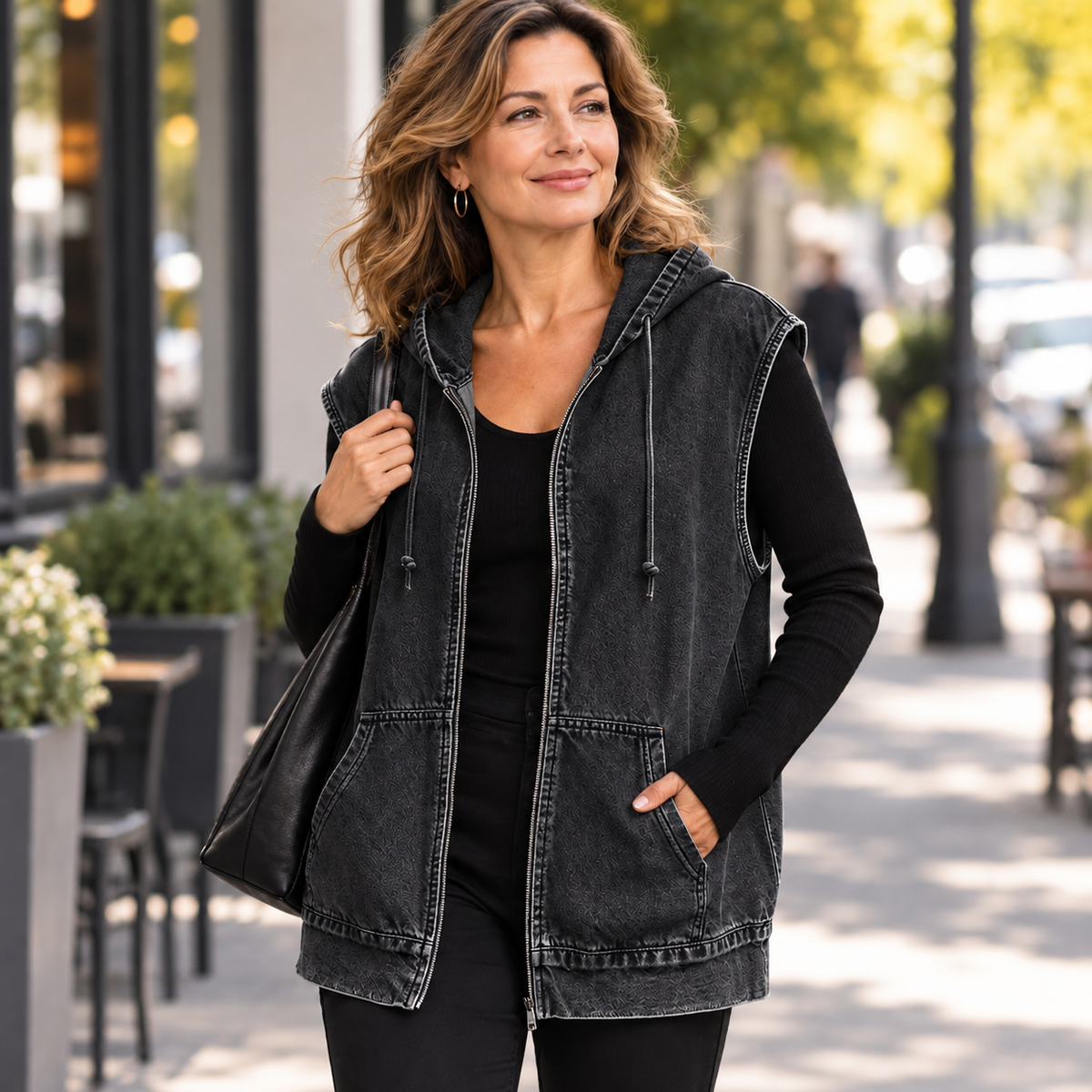 Beniamina Fazio™ Gilet con cappuccio per uno stile stagionale senza sforzo