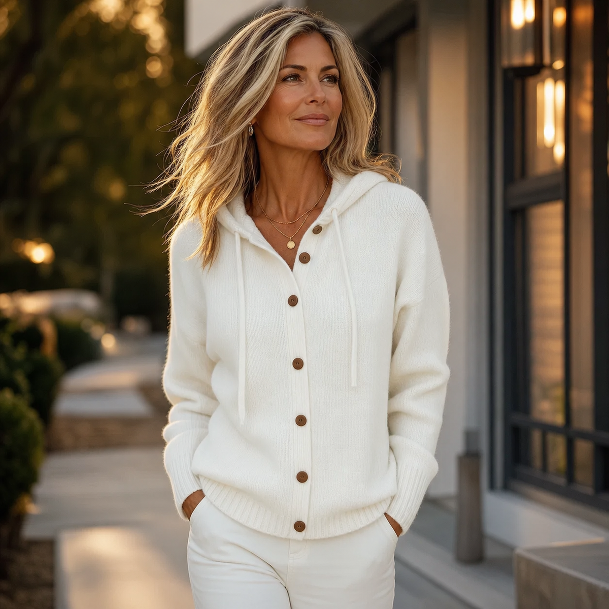 Bianca Bonarrigo™ Cardigan con cappuccio morbido per layering facile