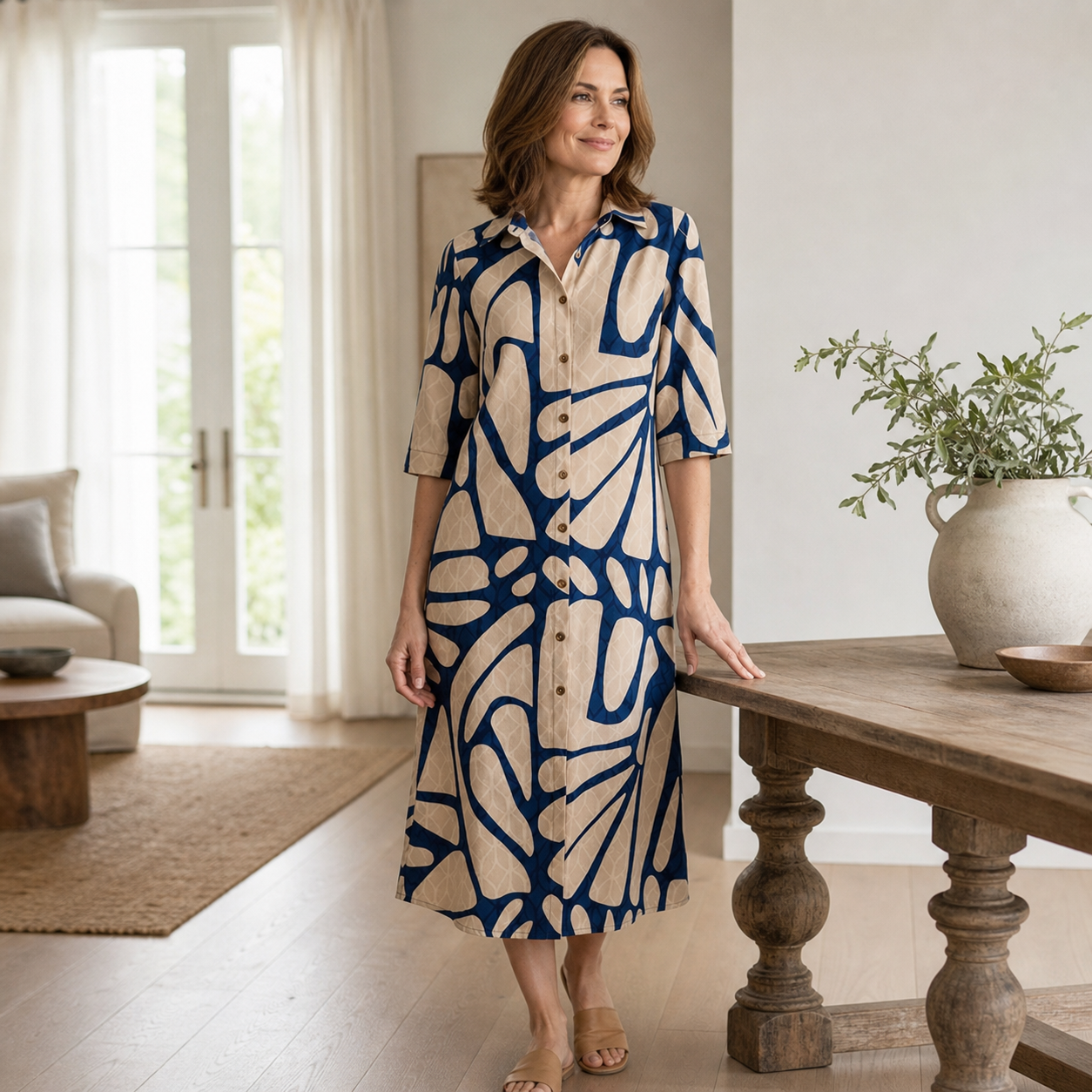 Bianca Borsani™ Abito geometrico versatile per giornate senza pensieri