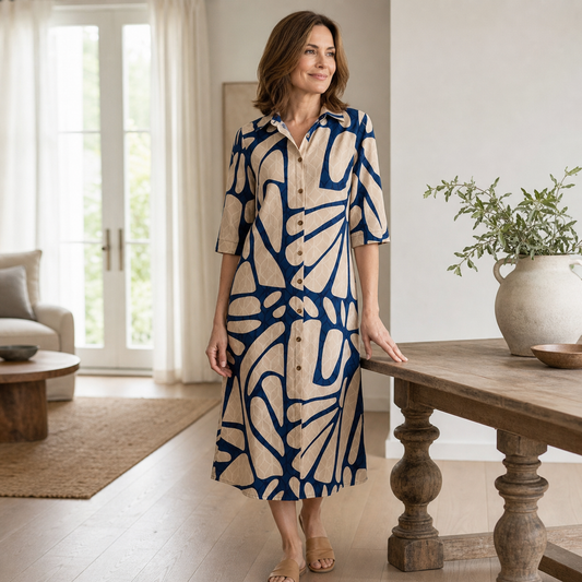 Bianca Borsani™ Abito geometrico versatile per giornate senza pensieri