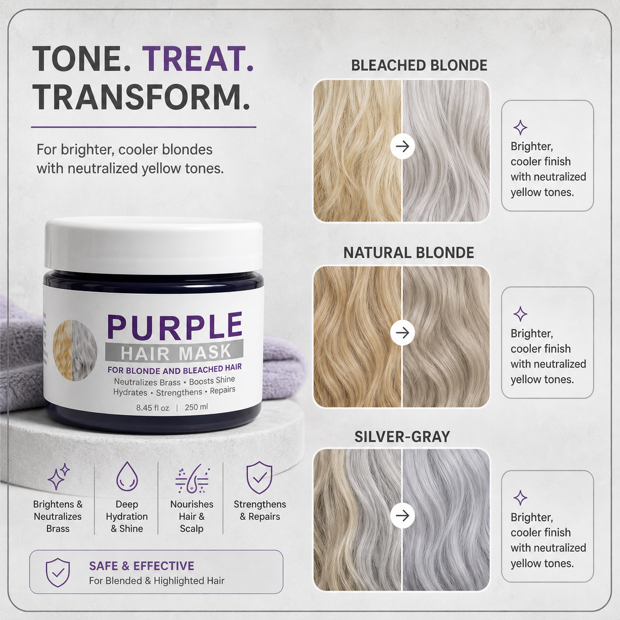 Blondané™ Maschera tonalizzante per capelli biondi senza riflessi ramati