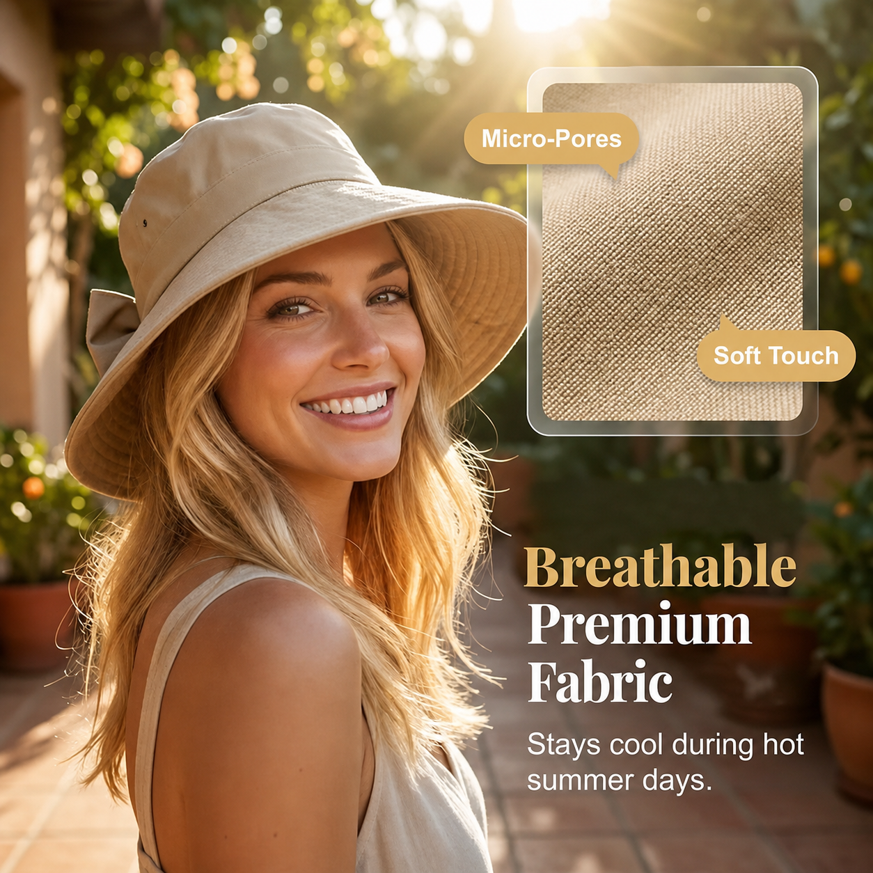 Brielle Sole™ Cappello a tesa larga con fiocco per la protezione solare
