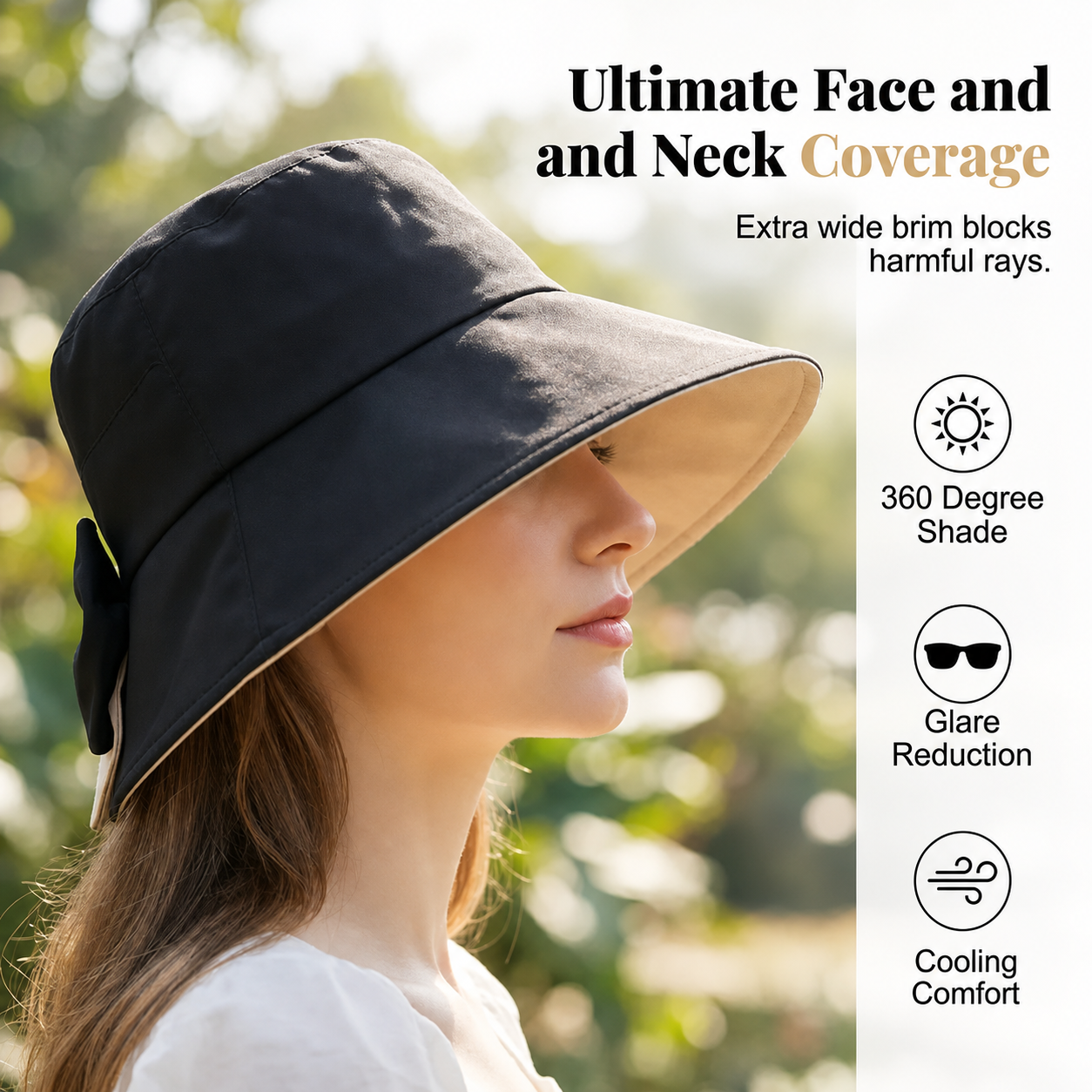 Brielle Sole™ Cappello a tesa larga con fiocco per la protezione solare