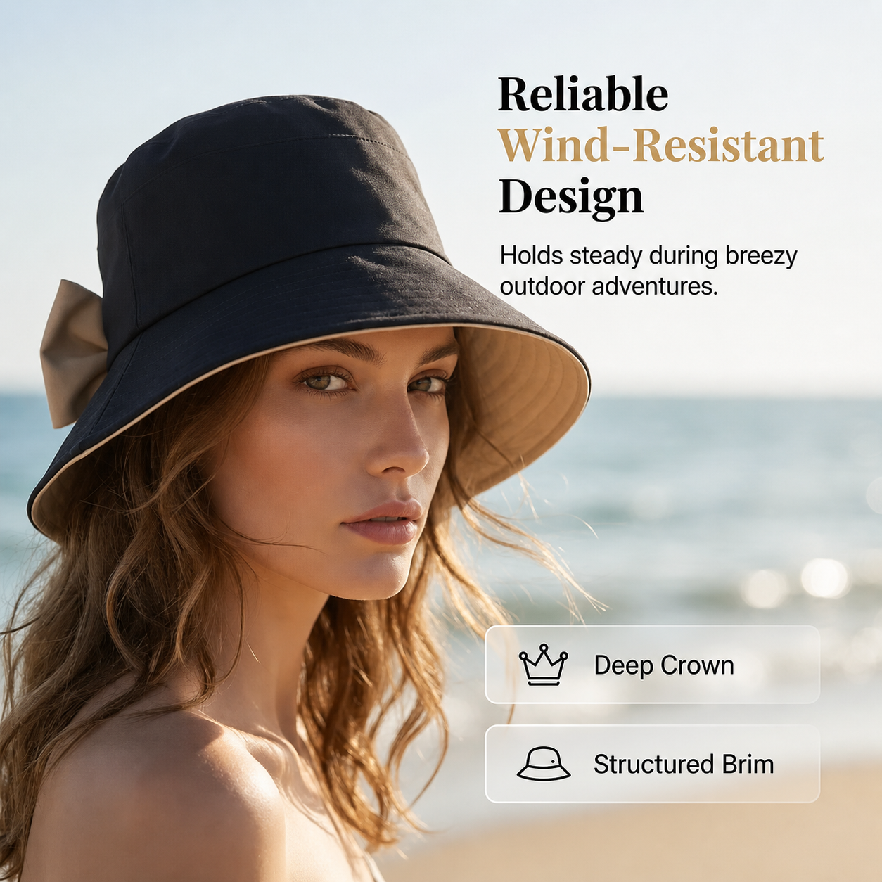 Brielle Sole™ Cappello a tesa larga con fiocco per la protezione solare