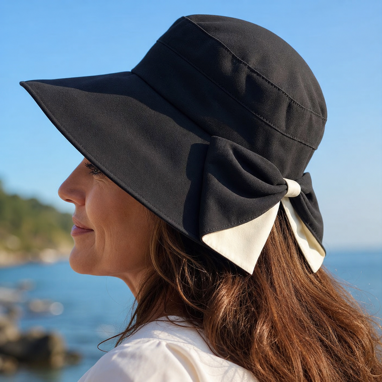 Brielle Sole™ Cappello a tesa larga con fiocco per la protezione solare