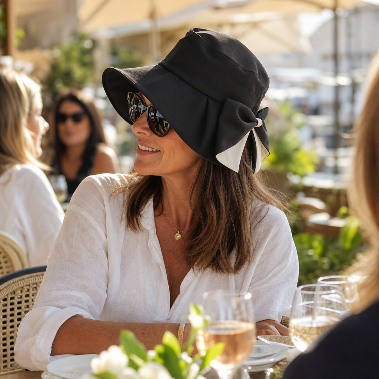 Brielle Sole™ Cappello a tesa larga con fiocco per la protezione solare