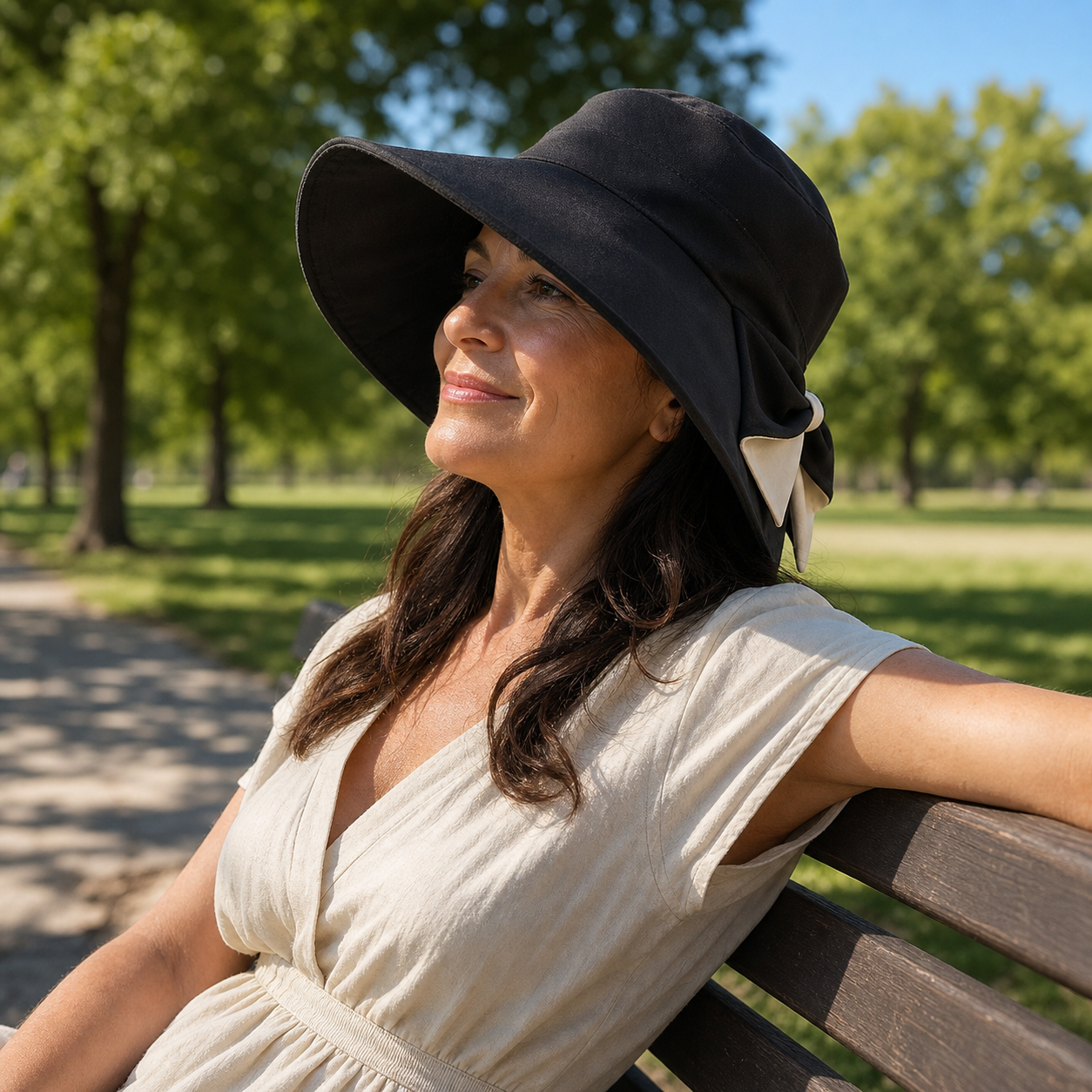 Brielle Sole™ Cappello a tesa larga con fiocco per la protezione solare