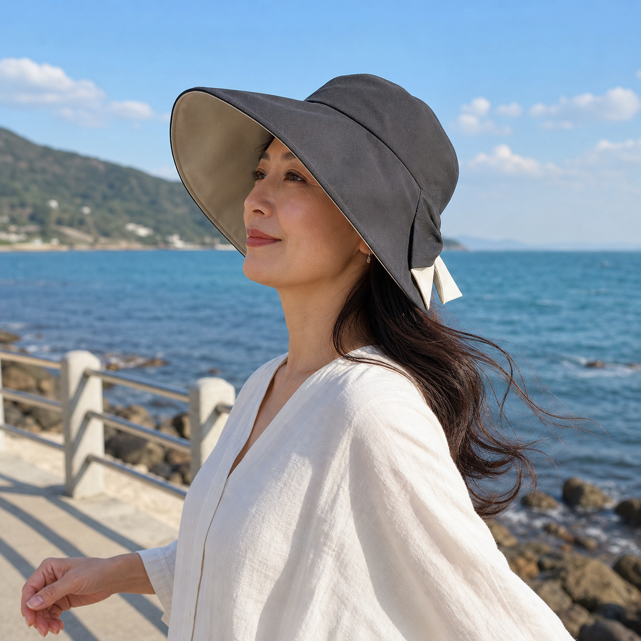 Brielle Sole™ Cappello a tesa larga con fiocco per la protezione solare