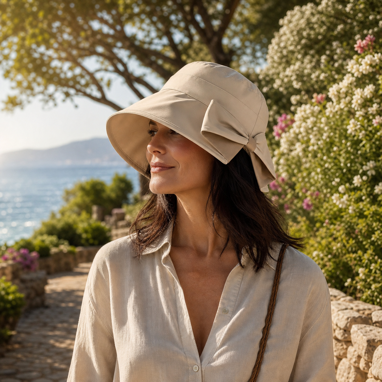 Brielle Sole™ Cappello a tesa larga con fiocco per la protezione solare