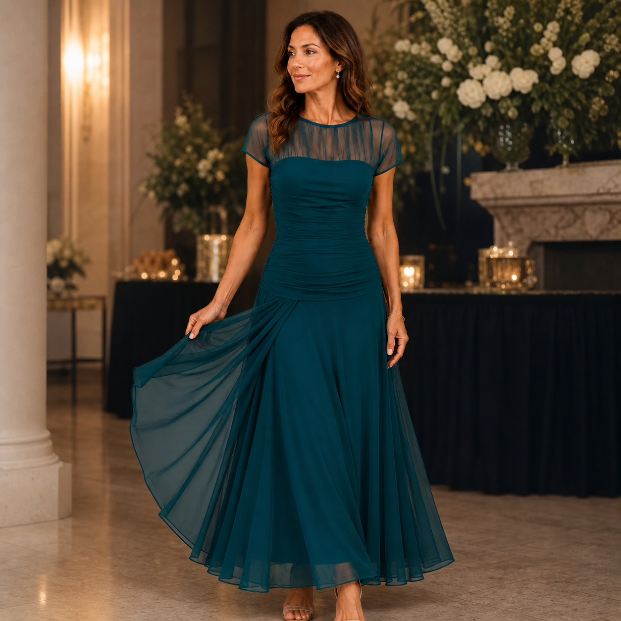 Camilla Della Valle™ Abito elegante e fluido per occasioni speciali