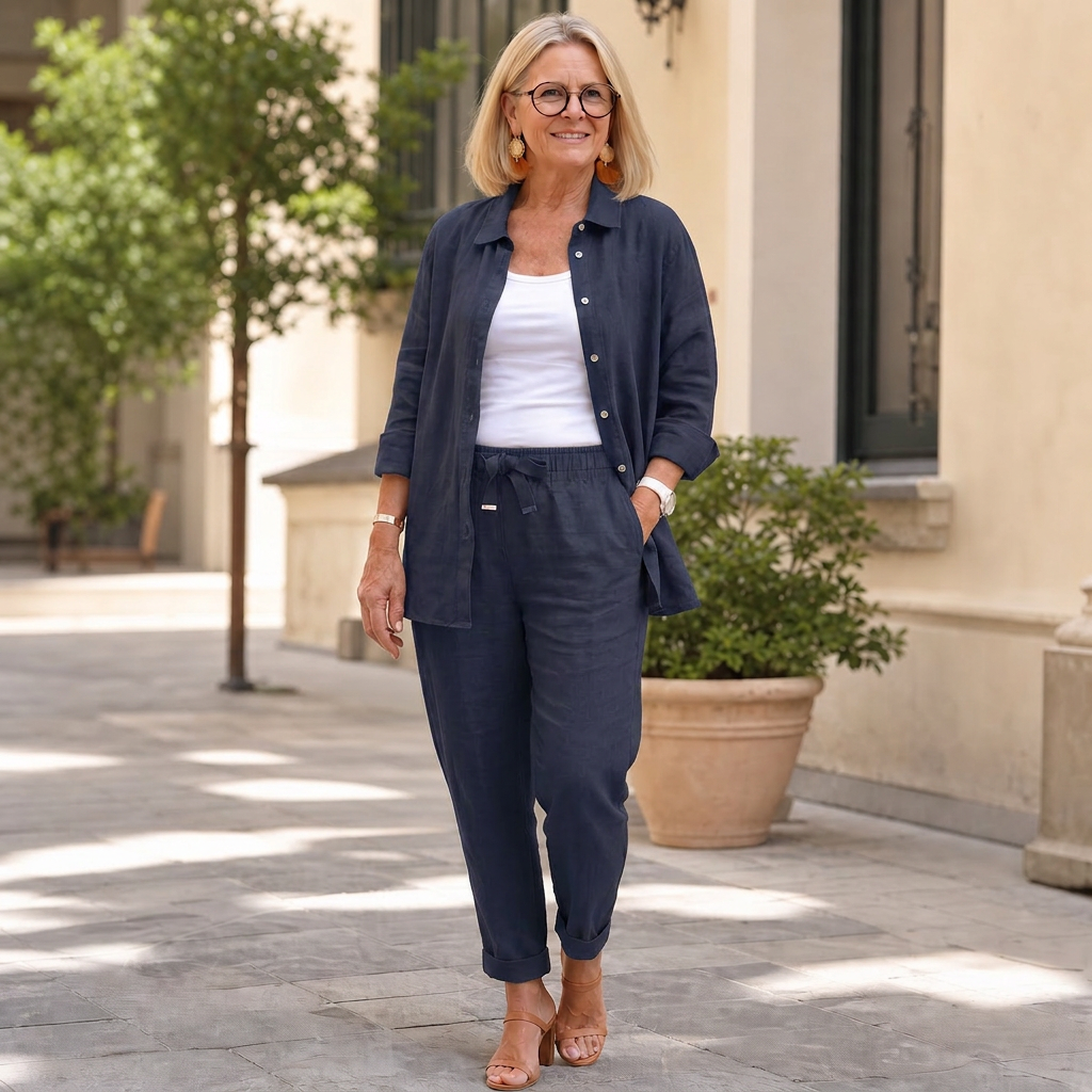 Camilla Manfredi™ Completo camicia e pantaloni leggero per le giornate calde