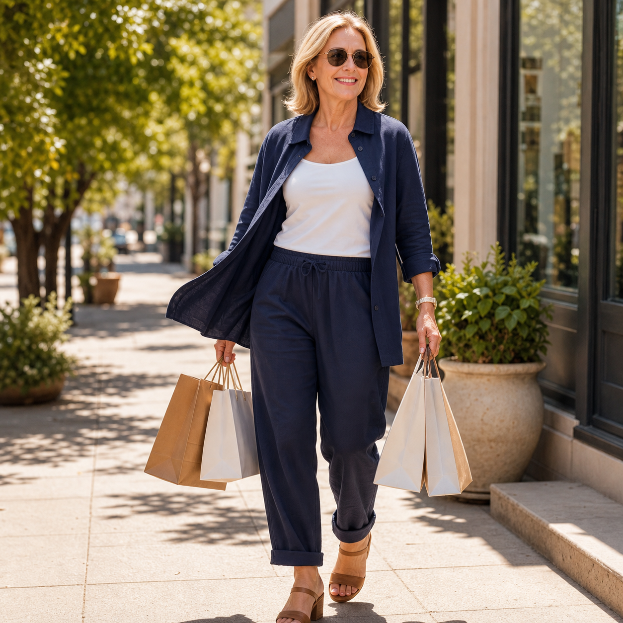 Camilla Manfredi™ Completo camicia e pantaloni leggero per le giornate calde