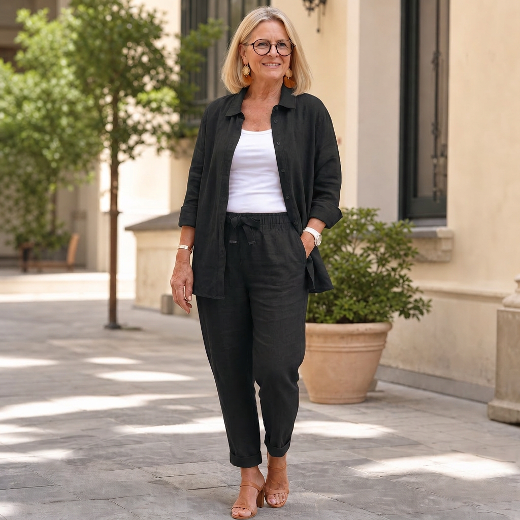 Camilla Manfredi™ Completo camicia e pantaloni leggero per le giornate calde