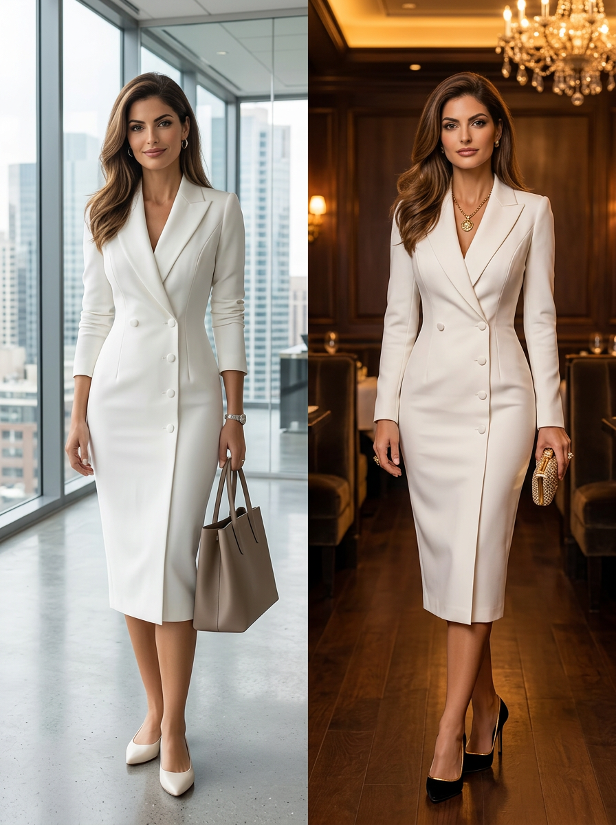 Camille™ Abito blazer sartoriale da lavoro e sera
