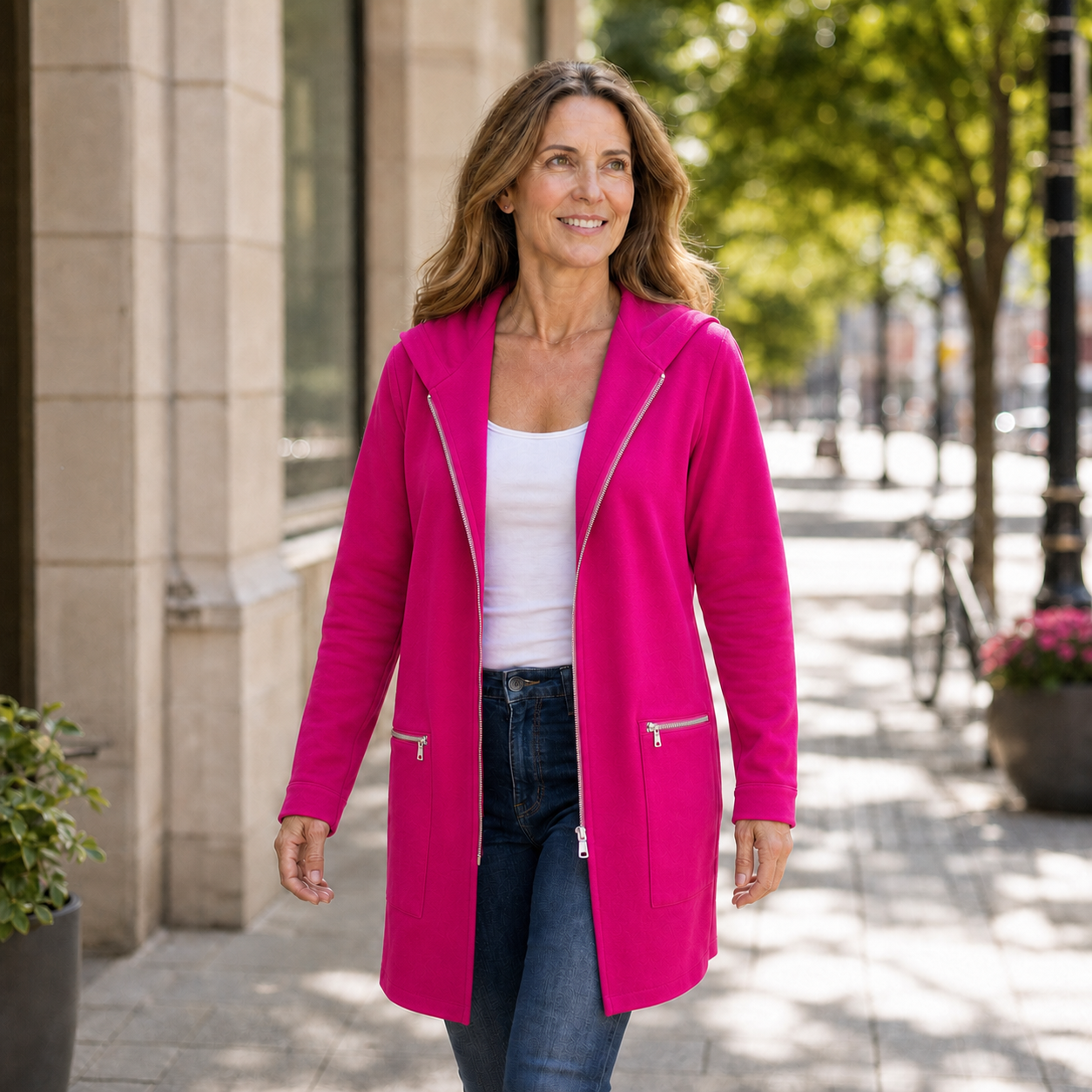 Candida Barchetti™ Giacca con cappuccio e zip per look a strati quotidiani