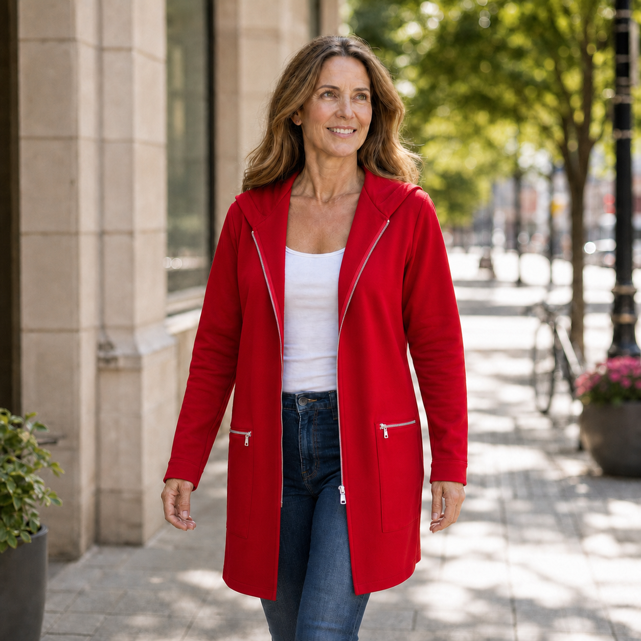 Candida Barchetti™ Giacca con cappuccio e zip per look a strati quotidiani