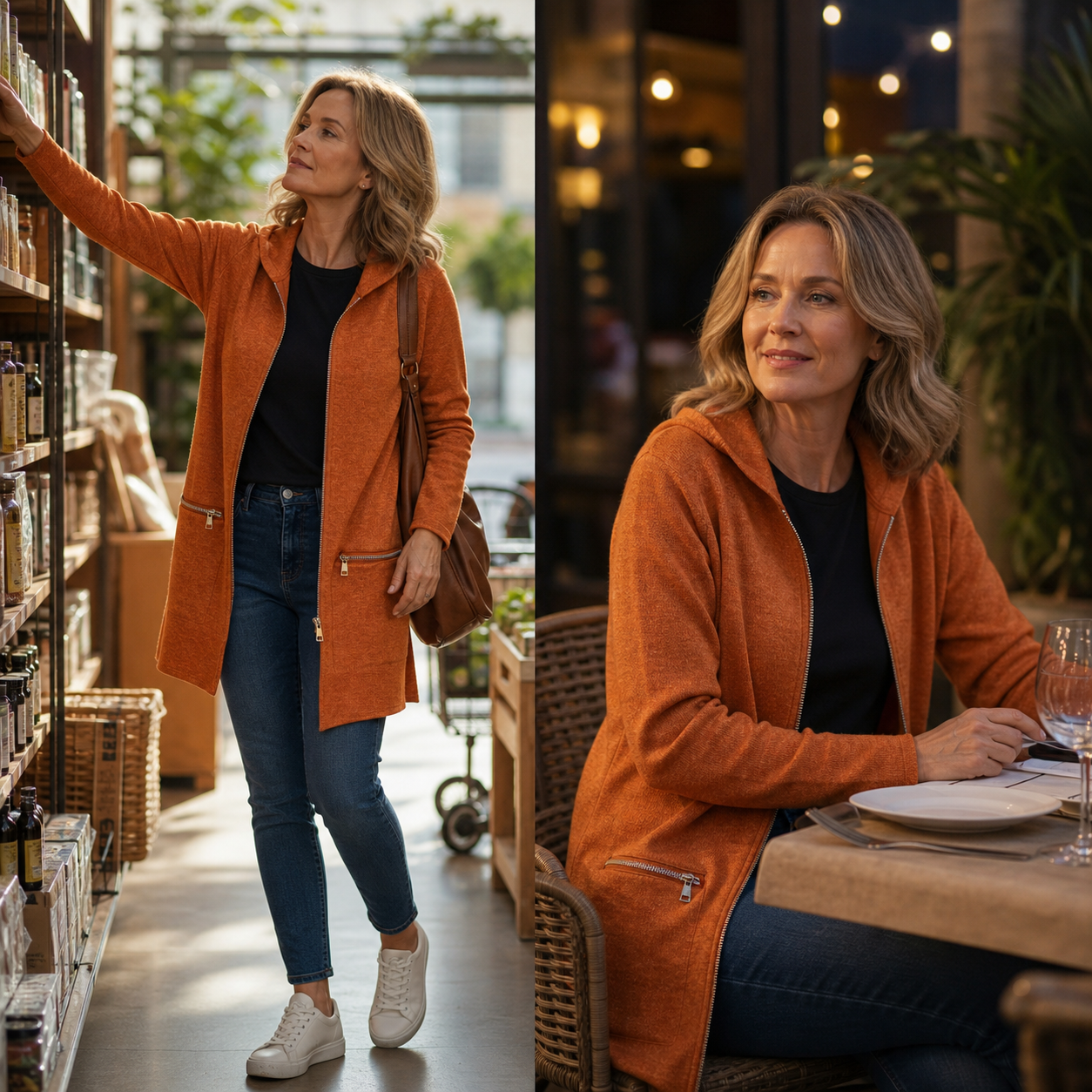 Candida Barchetti™ Giacca con cappuccio e zip per look a strati quotidiani