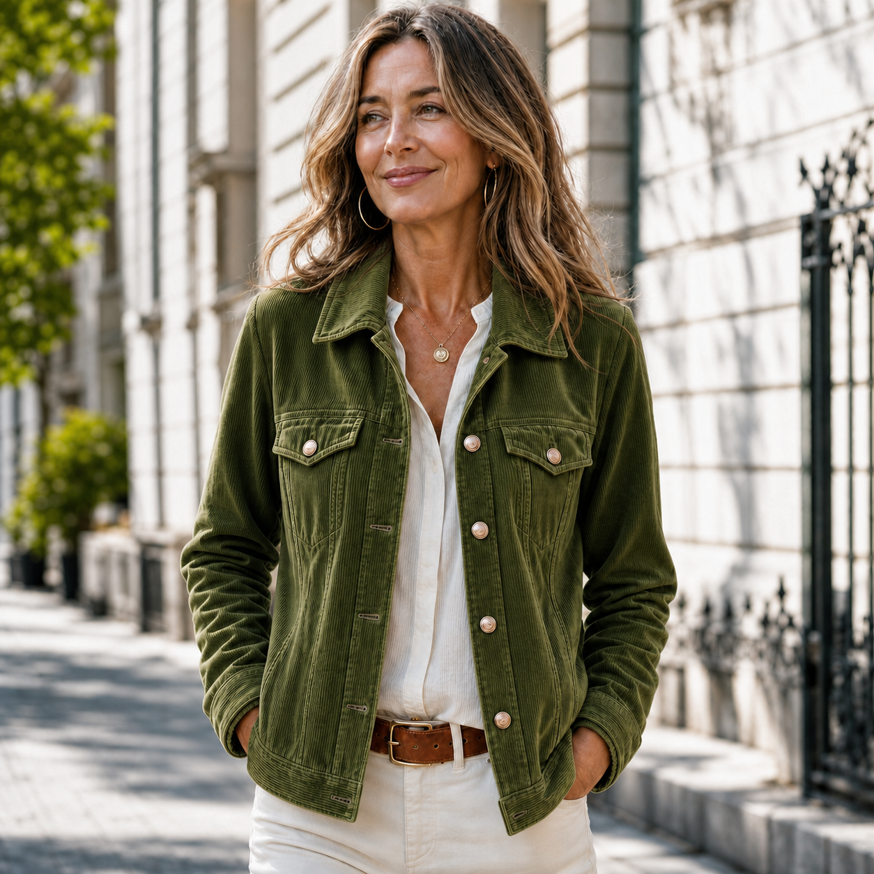 Candida Baronetti™ Giacca con bottoni versatile dal lavaggio vintage