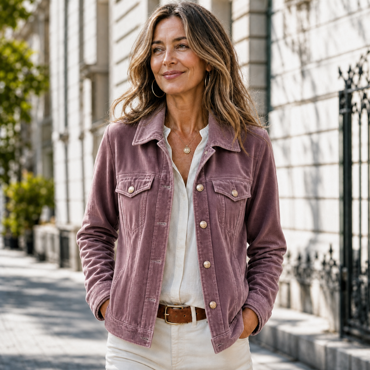 Candida Baronetti™ Giacca con bottoni versatile dal lavaggio vintage