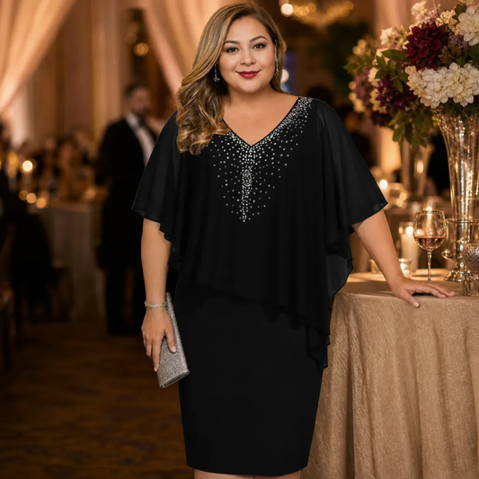 Candida Scaglione™ Abito elegante con strass che valorizza le curve