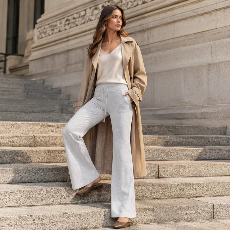 Caterina Boselli™ Pantaloni a vita alta e zampa d'elefante per una silhouette allungata senza sforzo