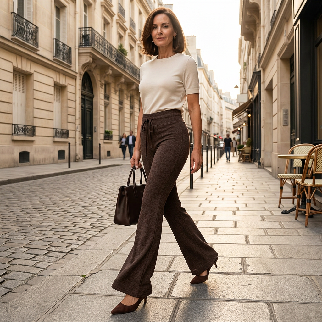 Caterina Boselli™ Pantaloni a vita alta e zampa d'elefante per una silhouette allungata senza sforzo