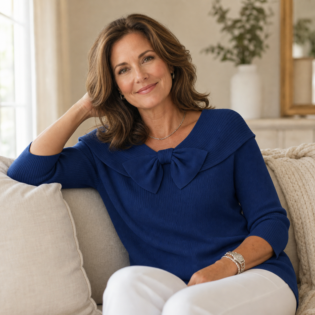 Caterina Mantellini™ Blusa con fiocco versatile da ufficio e sera