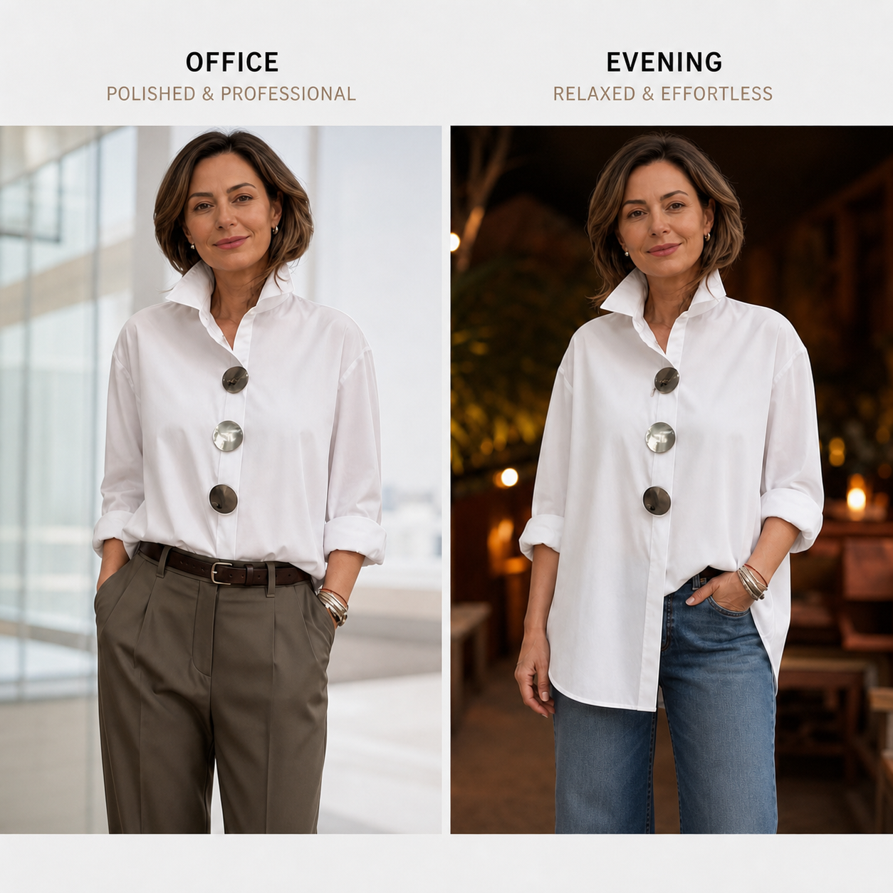 Cecilia Guidetti™ Blusa con bottoni versatile per outfit semplici e pratici
