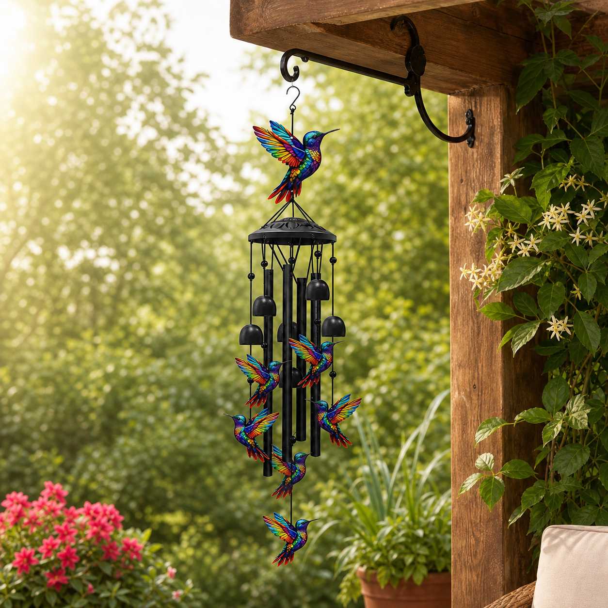 Chimera™ Carillon eolico in metallo elegante per verande serene