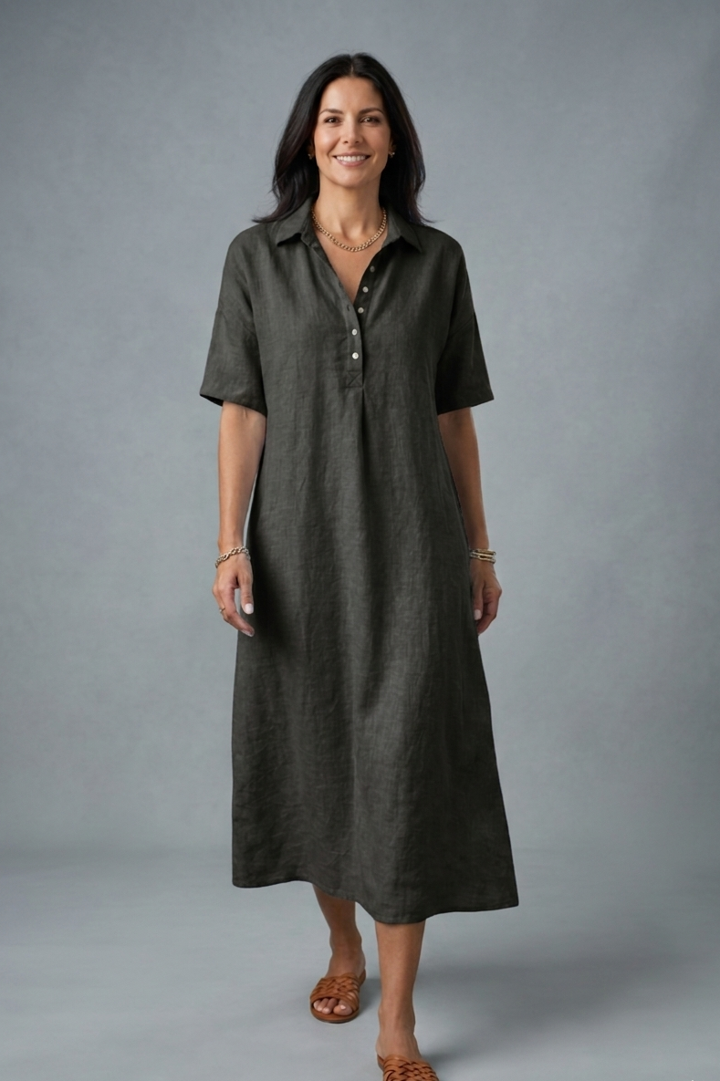 Cinzia Mosca™ Vestito polo in cotone e lino leggero