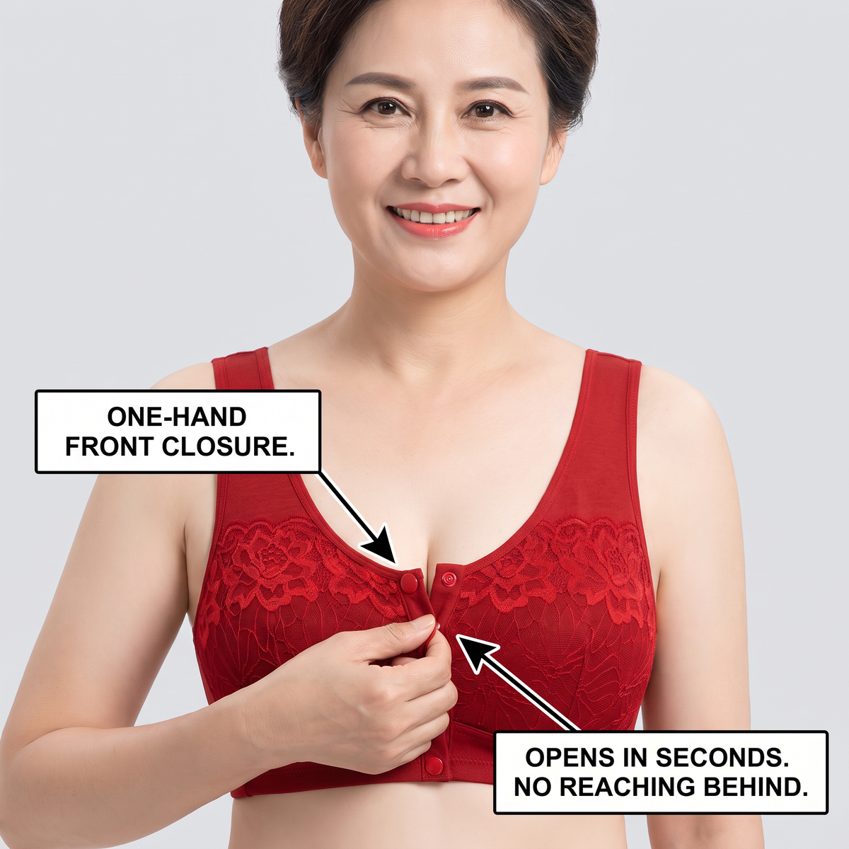 Claspella™ Reggiseno traspirante con chiusura anteriore per il massimo comfort tutto il giorno
